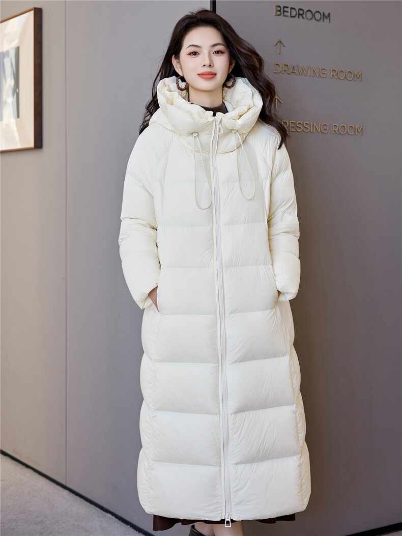 冬季新款宽松羽绒过膝加长款连帽服棉袄加厚泡芙棉衣外套女,女装羽绒服,阿舍尔精品