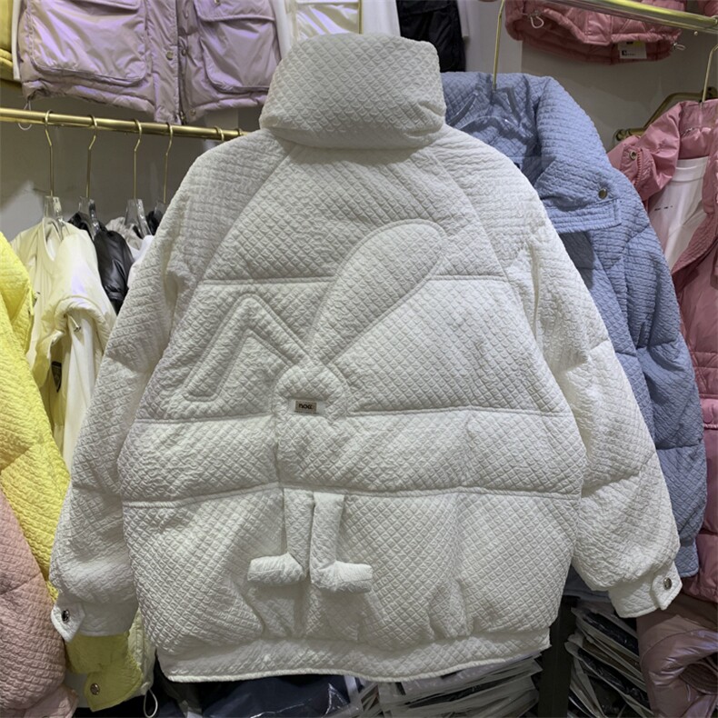立领白色羽绒服女2021冬季新款韩版宽松时尚洋气加厚棉袄外套,女装羽绒服,潮品会