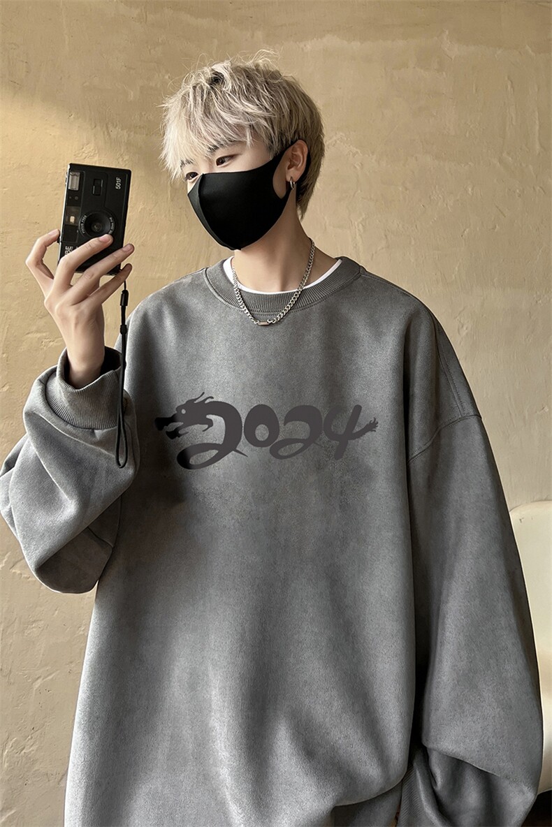 量大优可提供视频麂皮绒卫衣圆领HD019-1-LPYL4118-P30,男装卫衣,电商019-1