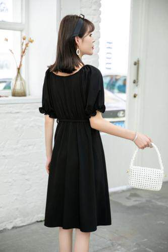 气质松紧腰连衣裙，女装连衣裙，楚楚媚衣