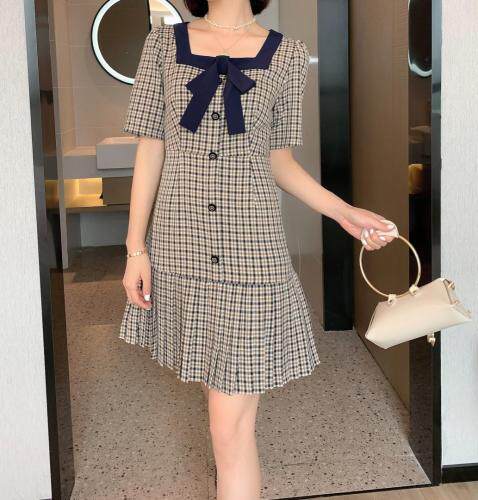 格子连衣裙，女装连衣裙，有声有色