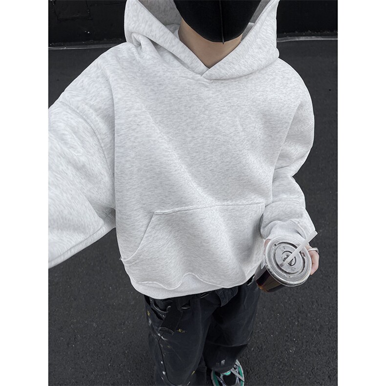 现货短宽纯色连帽boxy版型460克重磅卫衣特P48WY88421,男装卫衣,电商A421