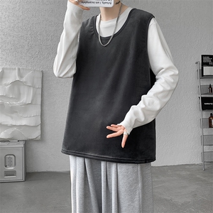 8XL-M德绒羊羔绒背心男加绒加厚保暖内搭坎肩马甲打底衫BR001P30图片