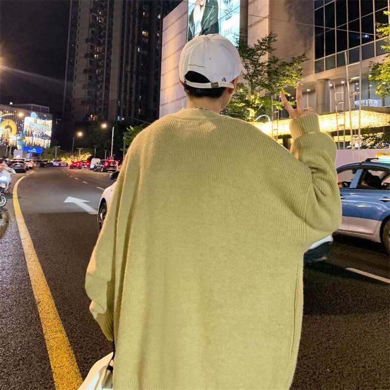开衫毛衣男秋季ins潮宽松休闲针织衫韩版慵懒风线衣外套5535-p48,男装针织衫/毛衣,星座1008-1