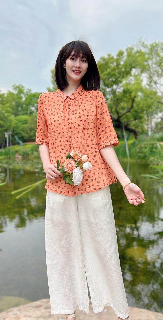 纯苎连衣裙小衫裤子裙子衬衣 时尚风 风淑女风休闲风，女装连衣裙，川哲