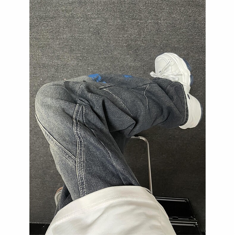 【有货】美式复古牛仔裤男宽松直筒阔腿裤子NZK96PP-特P55,男装牛仔裤,星座1007（原301D）