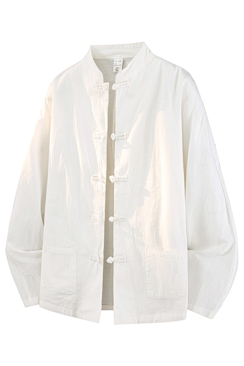 8XL-M亚麻棉麻长袖衬衫风衬衫新中式打底衫佛系CS504P68控88,男装T恤,电商D206-1