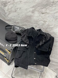 大荷叶边牛仔外套,其它,菲儿