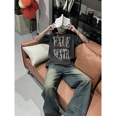 已做版权hiphop高街印花纯棉短袖T恤夏季高级感潮牌上衣T30-P25，男装T恤，星座205-5