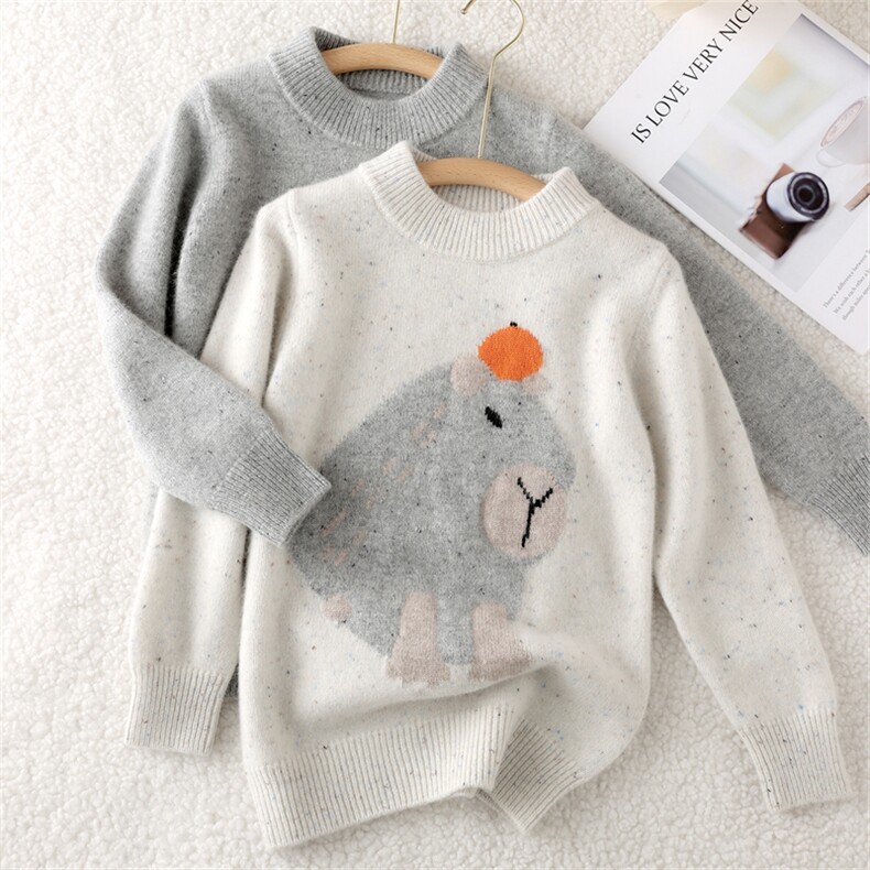 2025时尚百搭通勤简约休闲儿童加厚羊毛衫，童装儿童羊毛衫，初丹羊绒童装