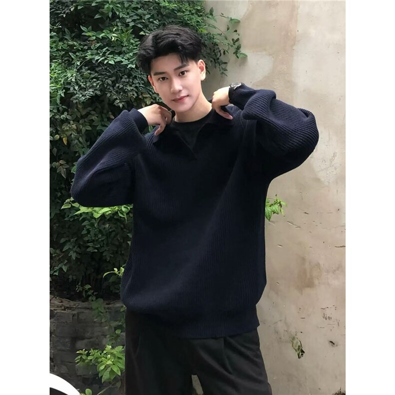 polo领毛衣男秋冬美式复古套头针织衫cleanfit慵懒高级感外套,男装针织衫/毛衣,星座1210-1