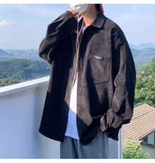 C6085/P40秋装新款水洗灯芯绒衬衫男长袖衬衣大码宽松外套上衣男，男装衬衫，电商A141