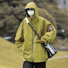 美式机能户外连帽冲锋衣外套男春秋新款山系防水防风衣夹克，男装夹克，星座716-3