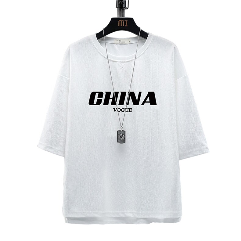 Q11001-P30春夏季七分袖t恤男大码五分袖男短袖中袖展架,男装T恤,电商A040A