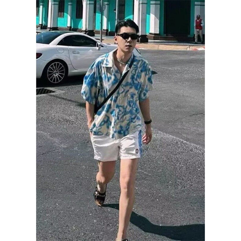 夏季度假风花卉印花沙滩衬衫小众慵懒复古休闲宽松衬衣C330,男装衬衫,星座1116A（原606A-3）