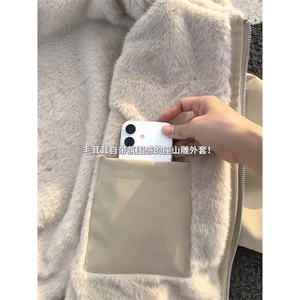 现货高品质美式高街冬季重磅座山雕大毛毛领pu皮棉衣男女加厚外套图片