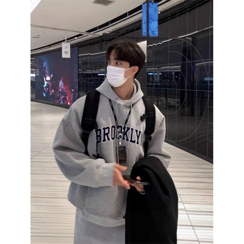 1506/QWY070/P29卫衣男连帽宽松潮牌字母印花百搭外套2026年新款,女装短外套,星座1506