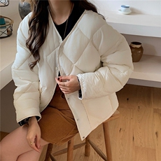 菱格韩系慵懒风棉袄女款2025新款棉服冬季小个子短款夹棉好看外套，男装棉衣，星座1210-1