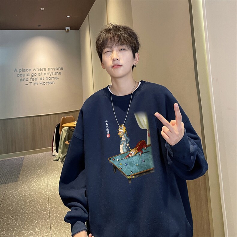 ！圆领卫衣男装港风长袖t恤男外套男 WY522-特P23图片