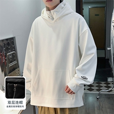 M-6XL420克oversize大码秋季新款加绒连帽套头卫109-W02040-P58，男装卫衣，星座109