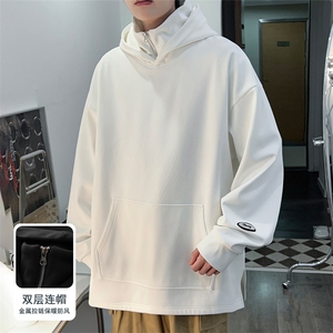 M-6XL 420克oversize大码秋季新款加绒连帽套头卫109-W02040-P58图片