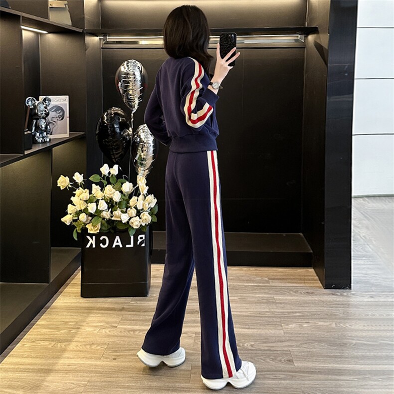 开衫外套高级感直筒长裤休闲服套装潮,女装套装/套裙,江南