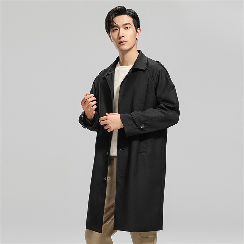 无影墙秋装高级感中长款风衣时尚潮流男士休闲外套FY111-P140,男装风衣,电商A413