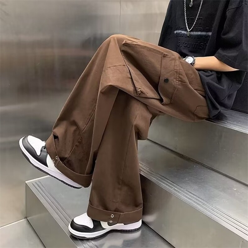 美式街头风工装裤男春夏季重工按扣阔腿休闲裤1001-1-K268-P53,男装工装外套,星座1001-1