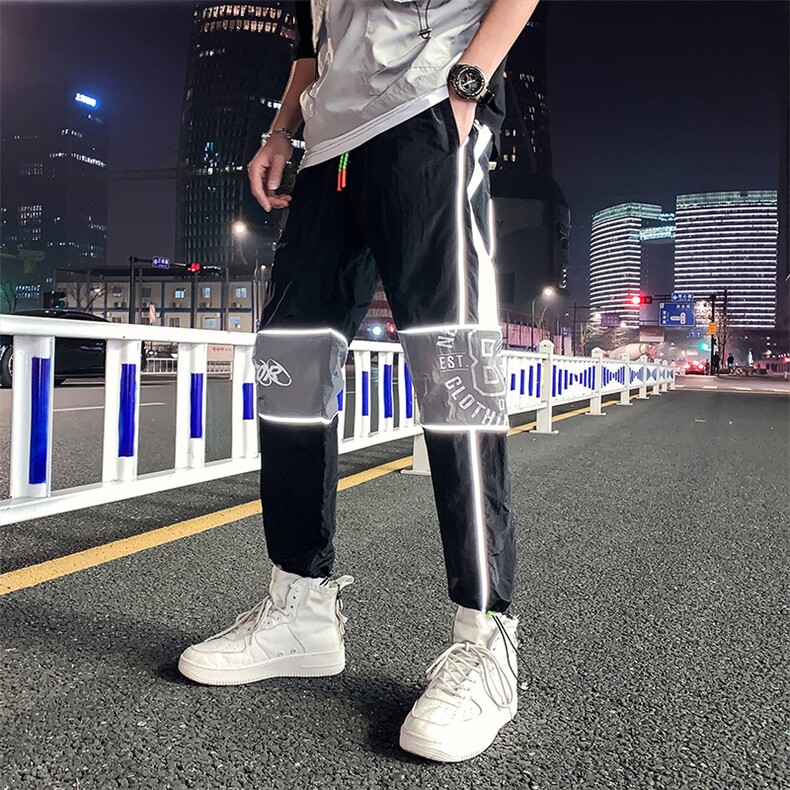 2021秋冬新款反光条多口袋拼接工装裤A222B-5091,男装休闲裤,星座304A-1