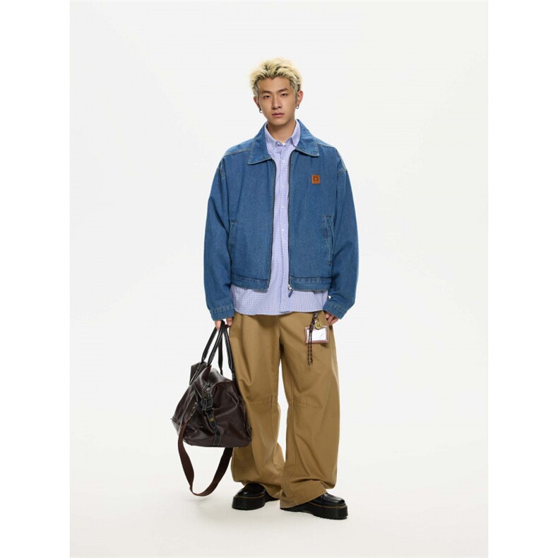 牛仔衬衫男生春秋款港风休闲潮流青少年夹克外套男装JK0494-P65，男装夹克，星座308B-2