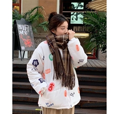 【有货】DW229-P90羊羔毛棉服秋冬季潮宽松颗粒绒加厚棉衣外套，男装毛呢大衣，星座603-2