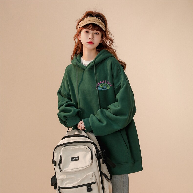 中性秋季美式西海岸hiphop潮牌印花套头连帽卫衣外套W364P40控58,女装短外套,A247A