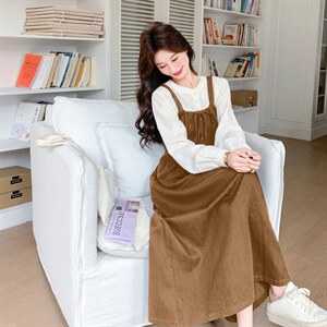 春装新款 韩版盐系衬衫+背带裙两件套2C153-8956-P175K288图片