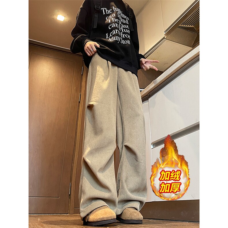 加绒加厚灯芯绒休闲裤半松紧伞兵裤K8410特P55控88有常规款,男装休闲裤,电商A309