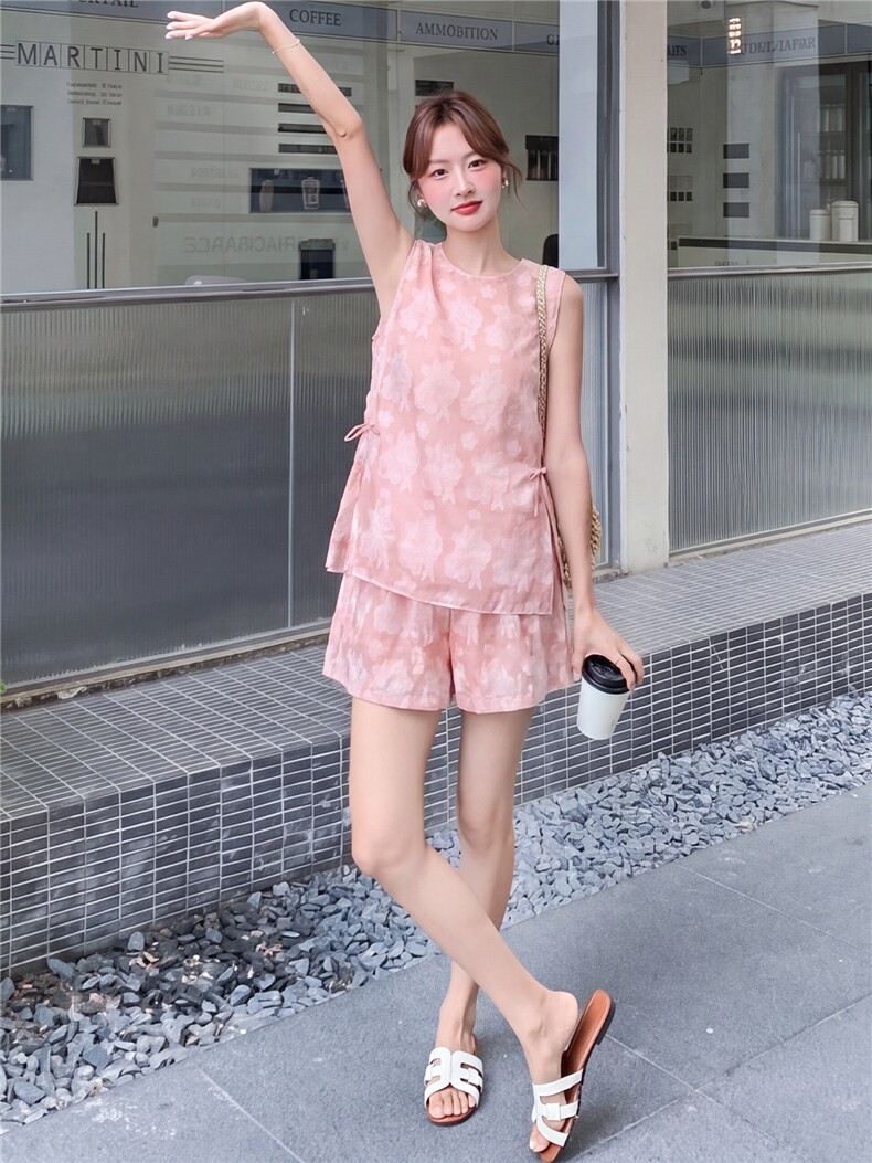 现货夏装新款新中式盘扣复古套装两件套2b114-2270-P160-K249,女装套装/套裙,网红馆