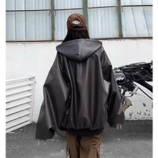 网图胸口刺绣logo春季常规皮夹克连帽短拉链双开皮衣J2507-P90，男装夹克，星座1213