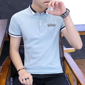 6001纯棉夏装翻领男短袖t恤潮流帅气半袖POLO衫图片