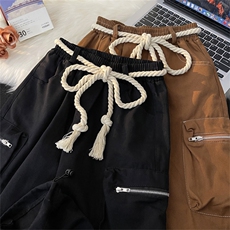 休闲裤男韩版潮流口袋高街帅美式个性2025秋冬ins长裤K4298-P51，男装休闲裤，星座412