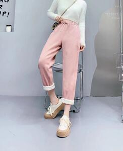羊羔绒萝卜裤图片