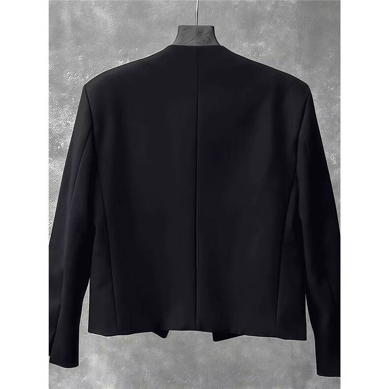 OR0782-P58网图秋季无扣休闲通勤西服韩版时尚翻领长袖黑色外套潮,男装西服,电商C233