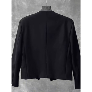 OR0782-P58网图秋季无扣休闲通勤西服韩版时尚翻领长袖黑色外套潮图片