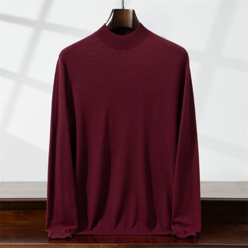 男半高领羊毛衫精纺羊毛长袖保暖针织衫百搭舒适上衣男装，男装羊毛衫，星纬羊绒