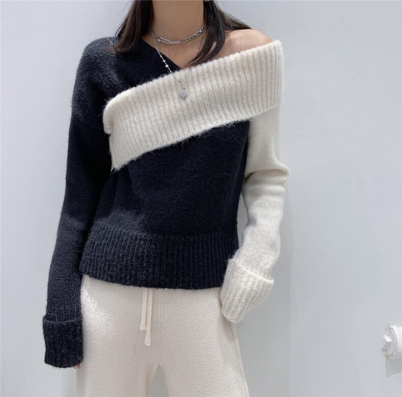 秀场个性三种穿法毛衣，女装针织衫/毛衣，SHANGCHUN·W 汪尚春