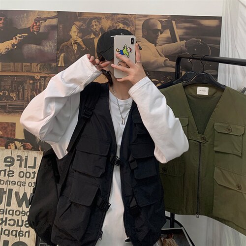 工装马甲男潮牌ins港风机能背心外穿学生坎肩外套无袖潮MJ2003-30，男装背心/马甲，星座1008-1