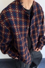 美式复古编织毛呢子格子外套小香风夹克JK764特P78，男装夹克，星座908-1