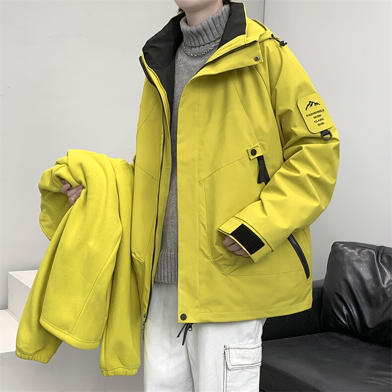 三合一情侣冲锋衣男石墨烯内里户外三防摇粒绒冲锋夹克-P128,男装夹克,电商B306