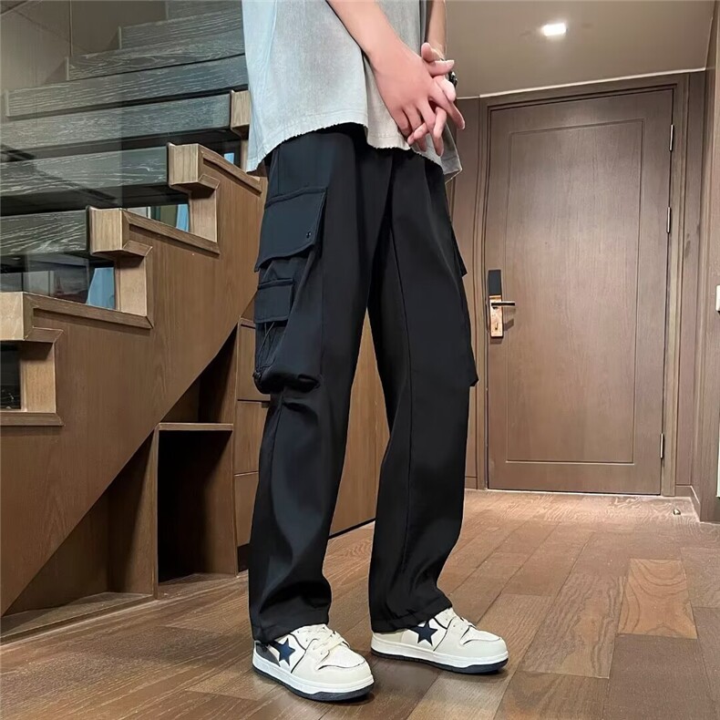 冲锋裤子男夏秋直筒cleanfit设计感工装裤美式休闲裤K6539-P35,男装休闲裤,星座412-3