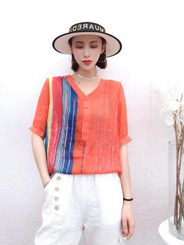 天丝炒色系亮色烫鉆衫，女装，嘉福利市