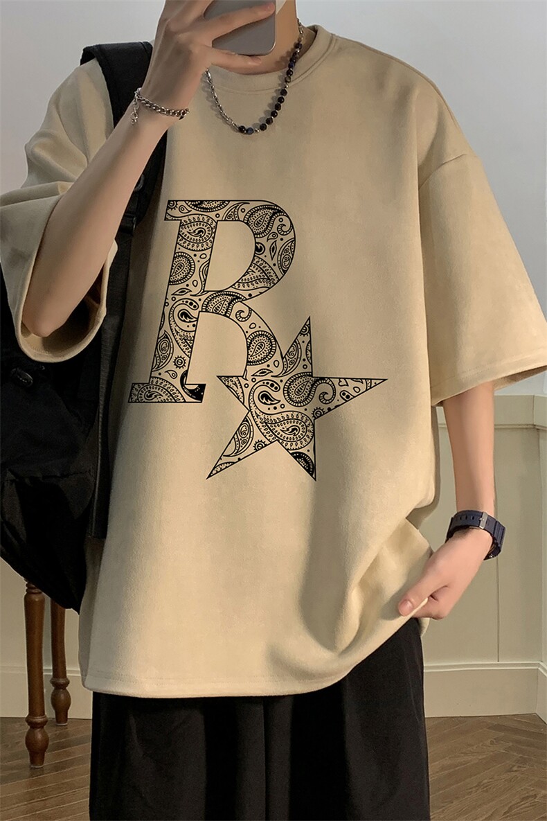 麂皮绒短袖t恤男大码半袖男酒店风JD82328-P25,男装T恤,电商A040