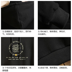 WY2163-P35加绒款-P40纯棉连帽卫衣男大码运动帽衫宽松薄砖墙，男装卫衣，电商A040A